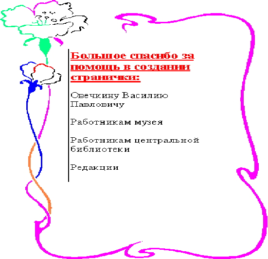 Страница «От автора» оригинального сайта (2001 год): «Большое спасибо за помощь в создании странички: Овечкину Василию П